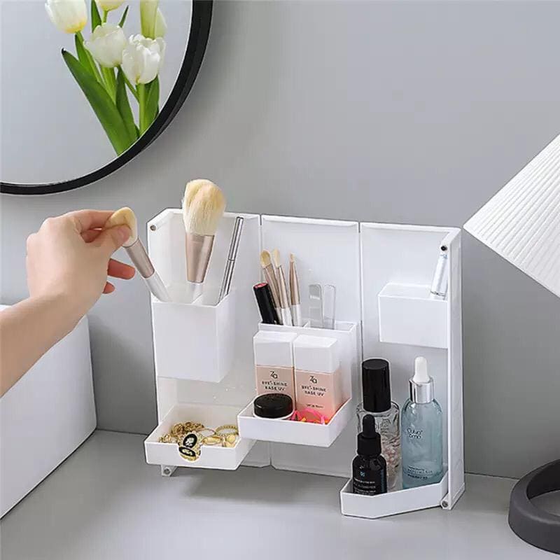 Multifunctional Collapsible Desktop pen holder, Magnetic Opening Closing Plastic Pen Case, Creative Multifunction Magnet Switch Pen Holder, Plastic Stationary and Cosmetic Organizer Multifunctional Collapsible Desktop pen holder, Magnetic Opening Closing Plastic Pen Case, Creative Multifunction Magnet Switch Pen Holder, Plastic Stationary and Cosmetic Organizer